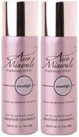 AERO MINERALE Makeup Mist Hydrating Mineral Shimmer MOONLIGHT (PACK OF 2)