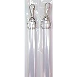 24" Heavy Duty CLEAR ACRYLIC Drapery Batons with Stainless Steel Hook - (2-Pack)