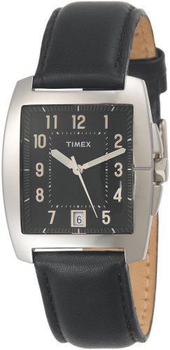 Timex Men's T29391 Classic Square Black Leather Strap Watch