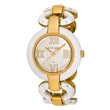 Anne Klein New York Women's 121966SVWB Gold-Tone and White Link Bracelet Watch
