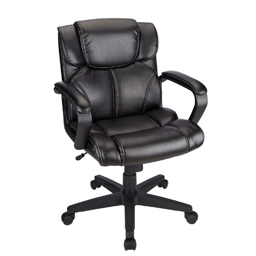 Brenton Studio Briessa Mid-Back Vinyl Chair, Black