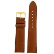 Watch Band Calfskin Leather Comfort Lite Padded Brown Gold-Tone Buckle Mens 20 millimeters