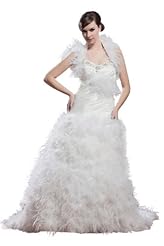 Feathers Beaded Satin Sweetheart Prom Dress 