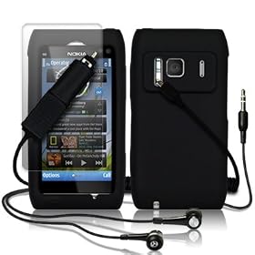 NOKIA N8 4 PC EXECUTIVE ACCESSORY PACK - BLACK SKIN CASE, SCREEN PROTECTOR, HEADSET, CAR CHARGER PART OF THE QUBITS ACCESSORIES RANGE