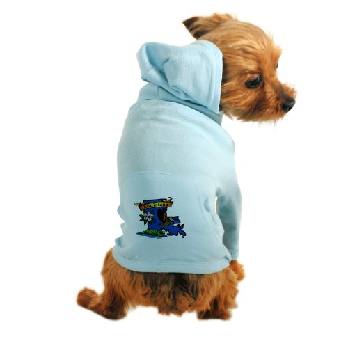 CafePress Louisiana Map Dog Hoodie - S Light Blue [Misc.]