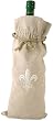 Fleur de Lis Fabric and Embroidered Wine Bottle Bag or Gift Bag
