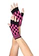 Acrylic Fingerless Sexy Gloves With Checkerboard Pattern