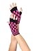 Acrylic Fingerless Sexy Gloves With Checkerboard Pattern
