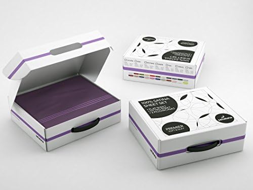 Setaluna Premier Soft &amp; Silky 100% Satina Bed Sheet Set, Queen, Purple Eggplant