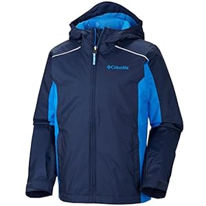 Columbia Big Boys' Wet Reflect Jacket, Collegiate Navy/Hyper Blue, Small