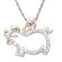14k Rose Gold Diamond "When Pigs Fly" Pendant (.10 ct, I-J Color, I2-I3 Clarity), 18"