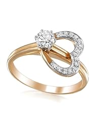 0.42 ct Diamond & 18K Pink Gold Petite Heart Ring