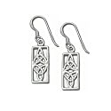Legends of Ireland Celtic Knot Drop Rectangular Sterling Silver Earrings