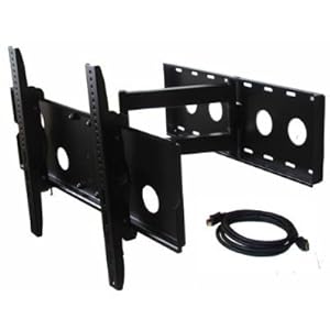 VideoSecu full motion articulating swivel tilt universal TV LCD plasma flat panel plasma TV wall mount bracket with strong single 27" extension arm fits LG 37LG30 37LG30DC LG3760 42LG50 42LG30DC 42LD550 42LC7D 46LD550 47LE5400 47LD450 47LH40 47LH50 47LH55 47LH90 47LF11 47LH30 50PK550 50PK750 55LH40 55LH90 55LHX 60pk750 with Free 7 ft HDMI cable M02