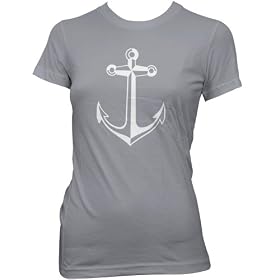Buy Anchor (White) Ladies Fine Jersey T-Shirt by Solid Gold Bomb