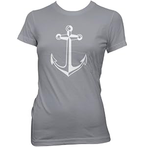 Buy Anchor (White) Ladies Fine Jersey T-Shirt by Solid Gold Bomb