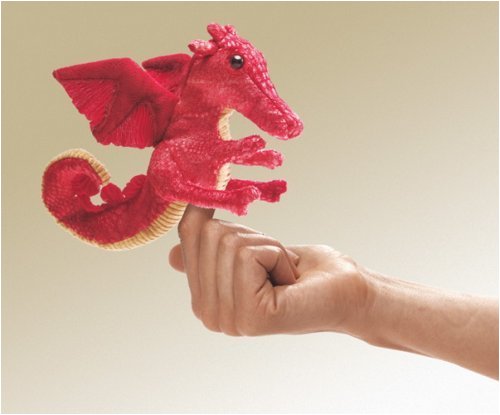 Childrens Toyshop  Toys : Mini Red Dragon Finger Puppet by Folkmanis