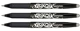 Pilot Frixion Erasable Rollerball Pack of 3 - Black