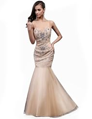 Mermaid Crystal Lace Beaded Crystals Applique Chiffon/Taffeta/Tulle Evening Dress/Homecoming Dress 