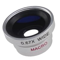 Detachable 0.67X Wide Angle Macro Lens for Apple iPhone, iPod Nano 5, Camera Phones (Camera Lens Smaller than 9.5mm)