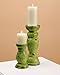 Ceramic Candle Holder Set of 2, Celedon Green