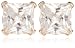 9ct Yellow Gold AME81216 Ladies Princess Cut Cubic Zirconia Stud Earrings