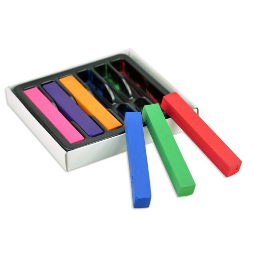 6/12/24/36 Color DIY Fast Non-toxic Temporary Hair Crayons Chalk Pastel Gradien Salon Kit Dye Pastel Box (6 color Hair Crayons)