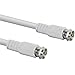 Low Loss RG-6 Coaxial Digital Audio Video Cable White, F Pin Coax Extension UL, 50-Feet