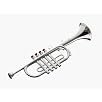 Silver Plastic Toy Trumpet 16.5