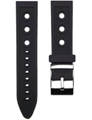 24mm Black Italian Rubber Ocean Racer Rally Watch Band Strap fits Breitling Bentley & More