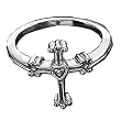 14Kt White Gold Diamond Solitaire Chastity Ring