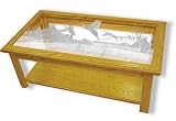 Oak Glass Top Coffee 15 high