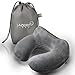 Lazery Sleep Inflatable Soft Velvet Neck Support Travel Pillow for Airplane (Gray)