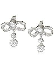 CZ by Kenneth Jay Lane "Traditional Collection" Cubic Zirconia 5 CTTW Bezel Bow Drop Earrings