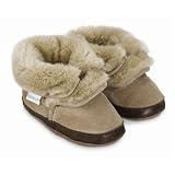 Robeez Soft Sole Tan Cozy Ankle Booties