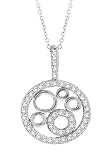 14K Circled Circles Diamond Pendant
