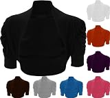 New Ladies Shrug Top Womens Short Sleeve Bolero Size 8-14