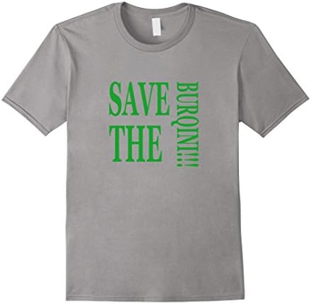 Men's Save The Burqini Moslem Swimwear Tee Medium Slate