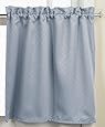 Lorraine Home Fashions Facets Room Darkening Blackout Tier Curtain Pair, 55 by 24-Inch, Blue