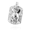 Fashion Pendant - Plating Base: Rhodium - Shiny - Skull w/White CZ Fashion Pendant - Plating Base: Rhodium - Shiny - Skull w/White CZ