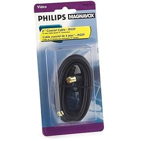 Philips Magnavox 6' RG59 Quick Connect Coaxial Cable by Philips