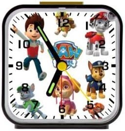 Bedroom Deco-Custom Paw Patrol Custom Square Black Alarm Clock,Home Decor 100% Quartz
