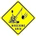 WRECKING AREA construction wreck ball sign