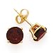 14K GARNET 6MM ROUND EARRINGS (POST)