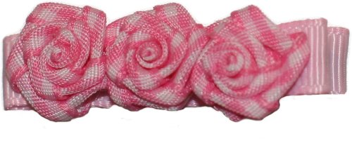 Click here to buy Posies Accessories Gingham Buds Hair Clippie Rose Pink.