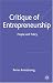 Books : Critique of Entrepreneurship: People and Policy