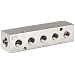 Polyconn PCM10-125-05NP Nickel Plated Aluminum Manifold, 1/4" NPT Female x 1/8" NPT Female, 5 Stations