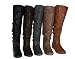 STORY Cookie-1B Women's Plain PU Upper Tall Boots on Flat Bottom