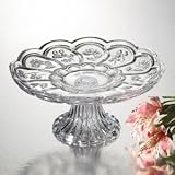 9 IINCH ROUND CAKE PLATE - 9 INCH MEDIUM CRYSTAL FOOTED CAKE PLATE - cake Stand