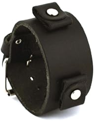 Nemesis #GB-K Womens Black Wide Leather Cuff Wrist Watch Band